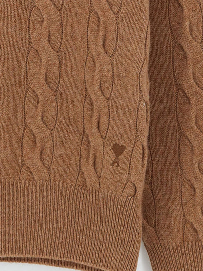 AMI PARIS - Braided knit wool sweater