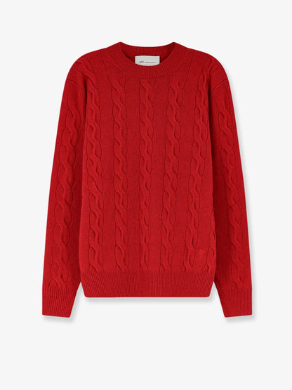 AMI PARIS - Braided knit wool sweater