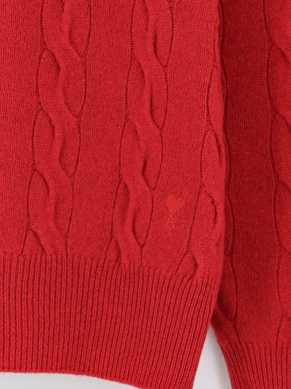 AMI PARIS - Braided knit wool sweater