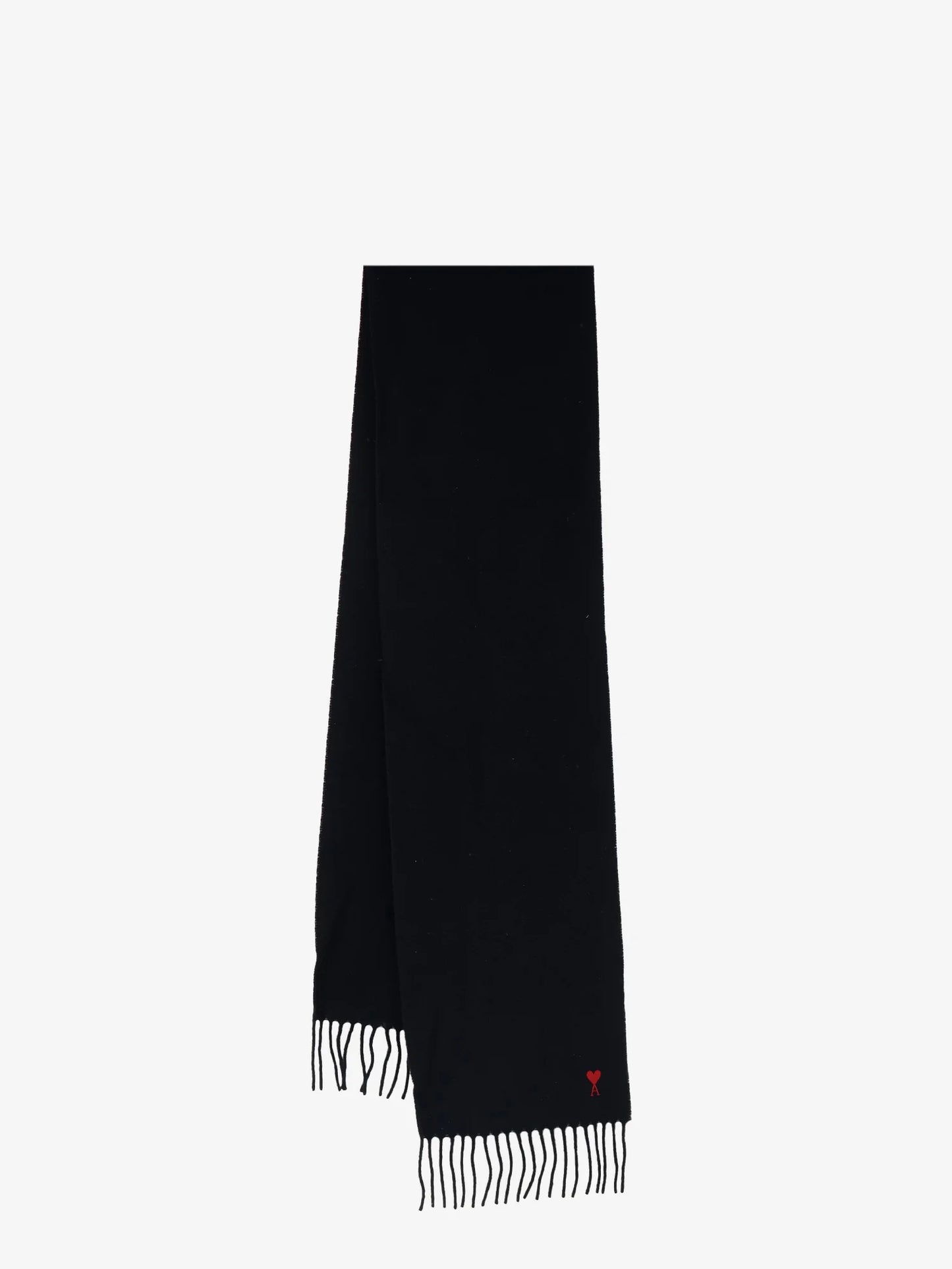 AMI PARIS - Wool scarf with Ami de C��ur embroidery