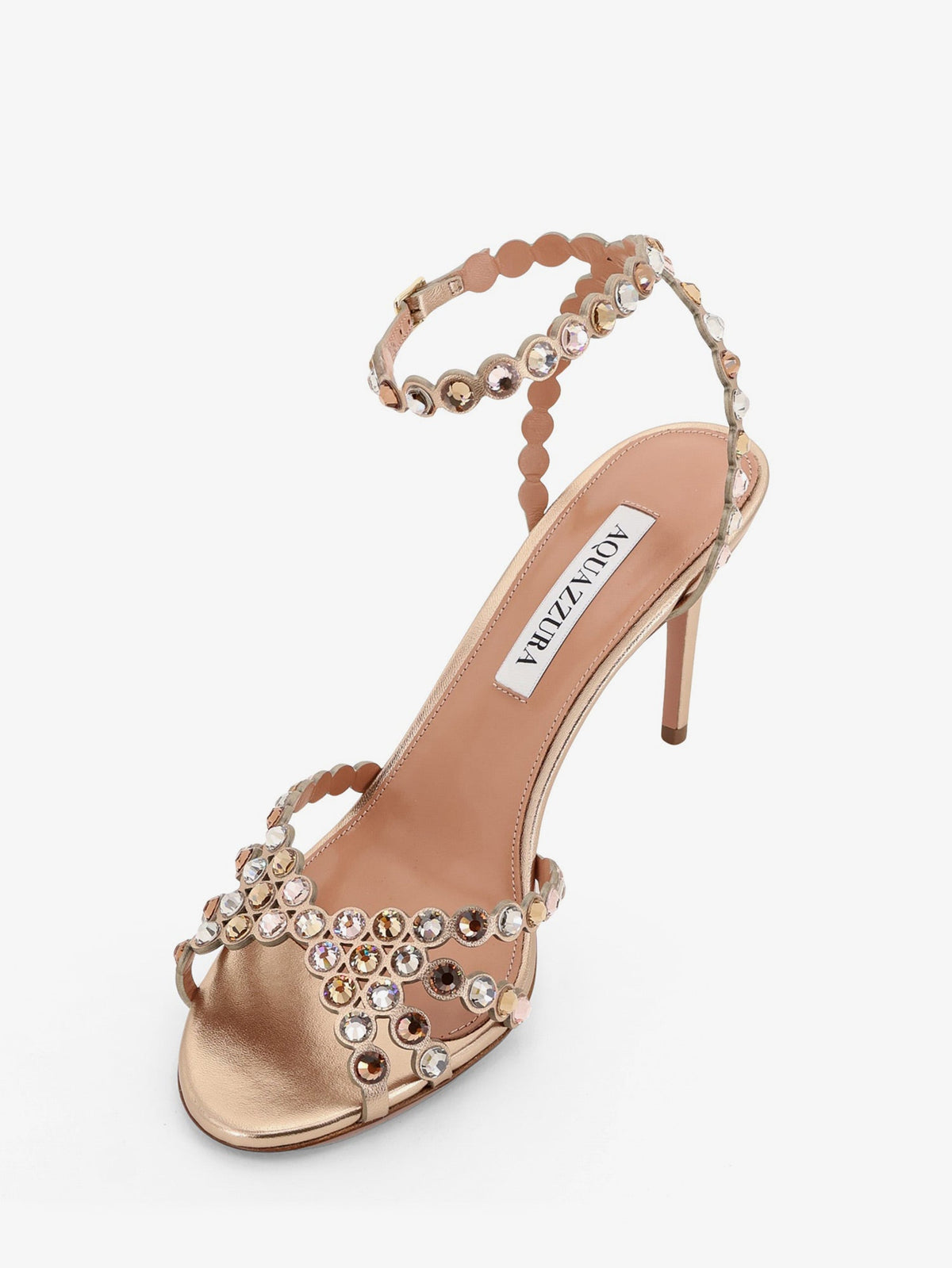 Aquazzura Tequila sandals with crystal detail - Light Copper