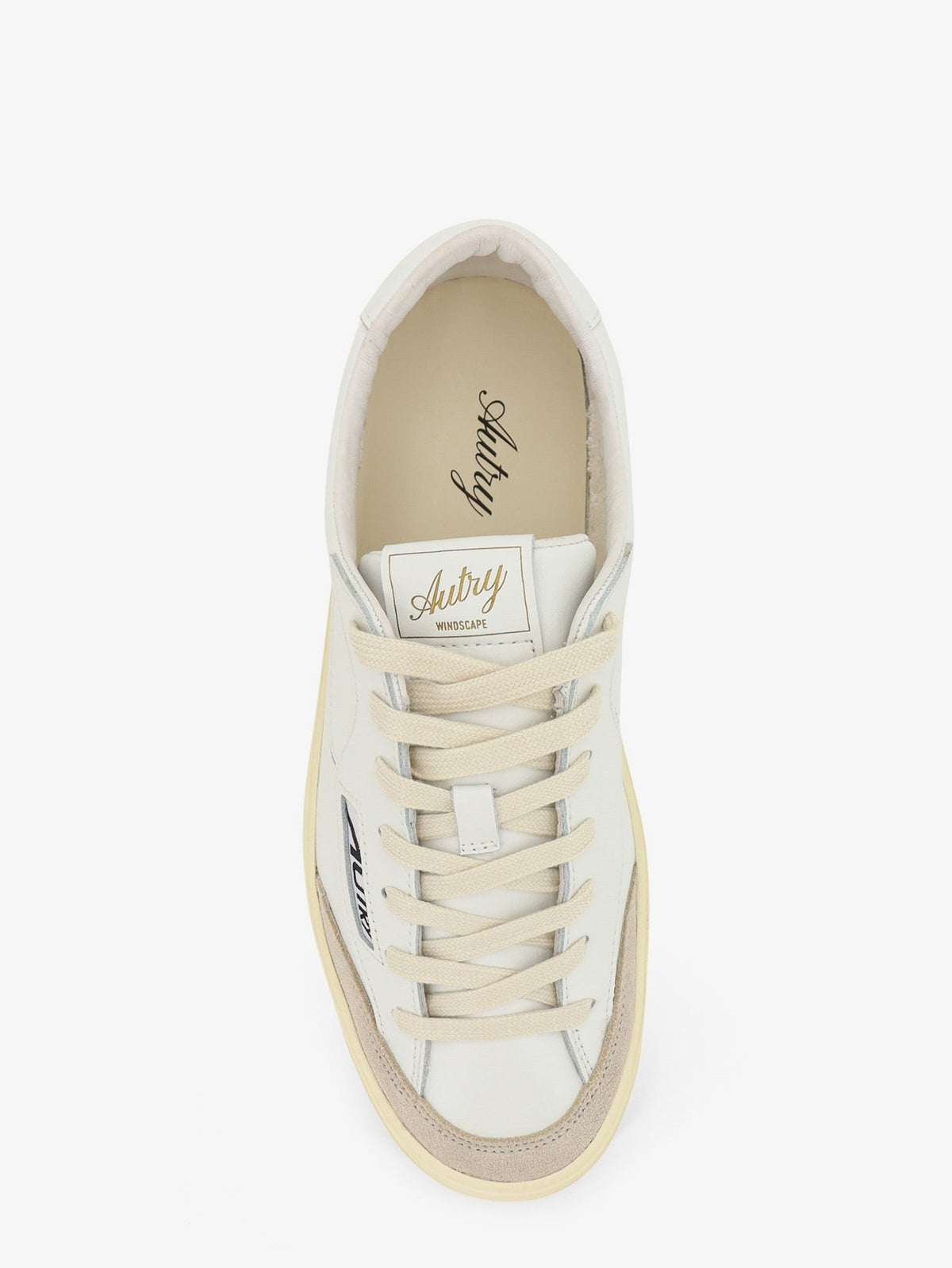 Autry Windscape leather sneakers with suede insert - Wht Wht