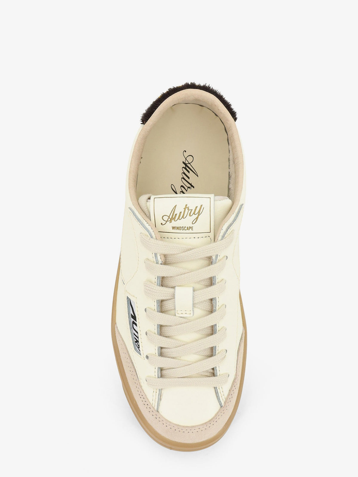 Autry Windscape leather and ponyskin sneakers - Brown