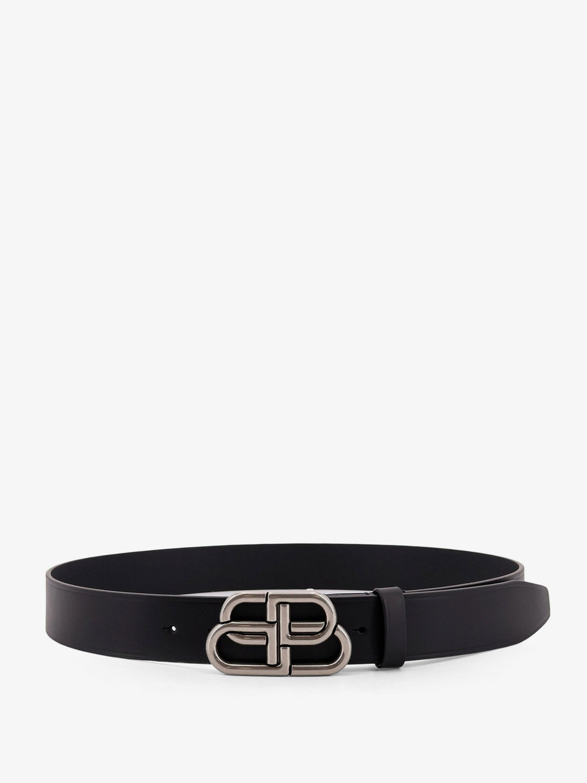 Balenciaga BB Large Leather Belt - Black