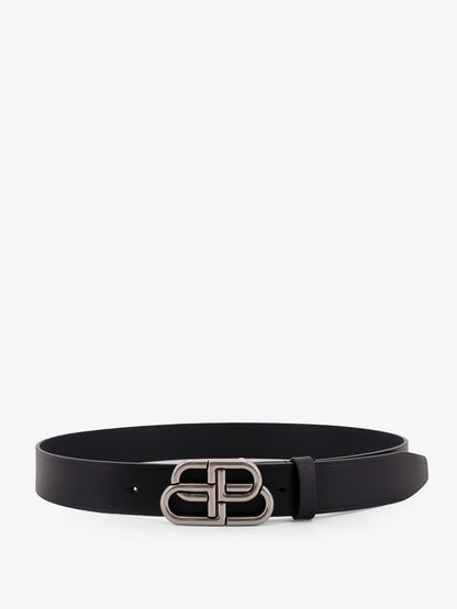 Balenciaga BB Large Leather Belt - Black