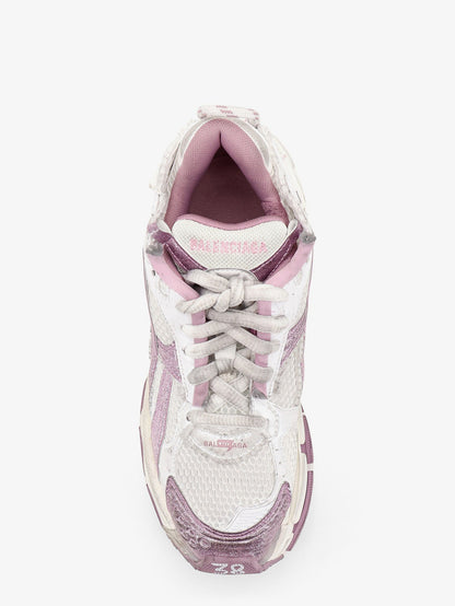 Balenciaga Runner mesh sneakers with glitter inserts - Whitelilacpink