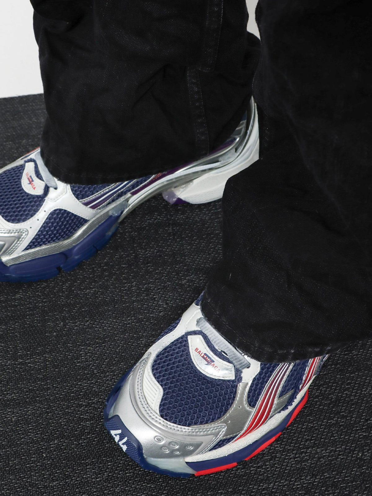 Balenciaga Mesh and nylon Runner sneakers - Navy / Red / Grey