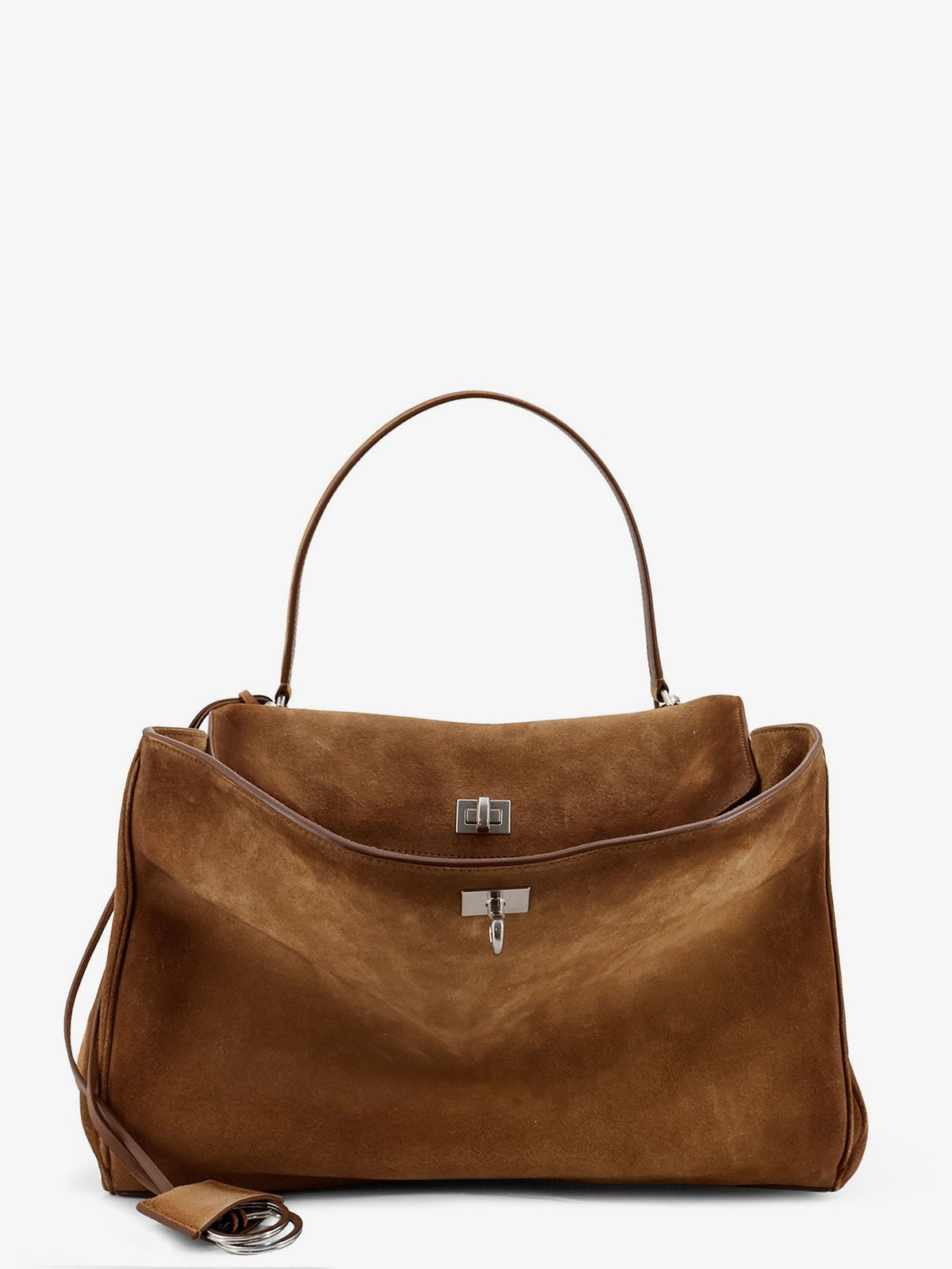 Balenciaga Rodeo M suede shoulder bag - Camel