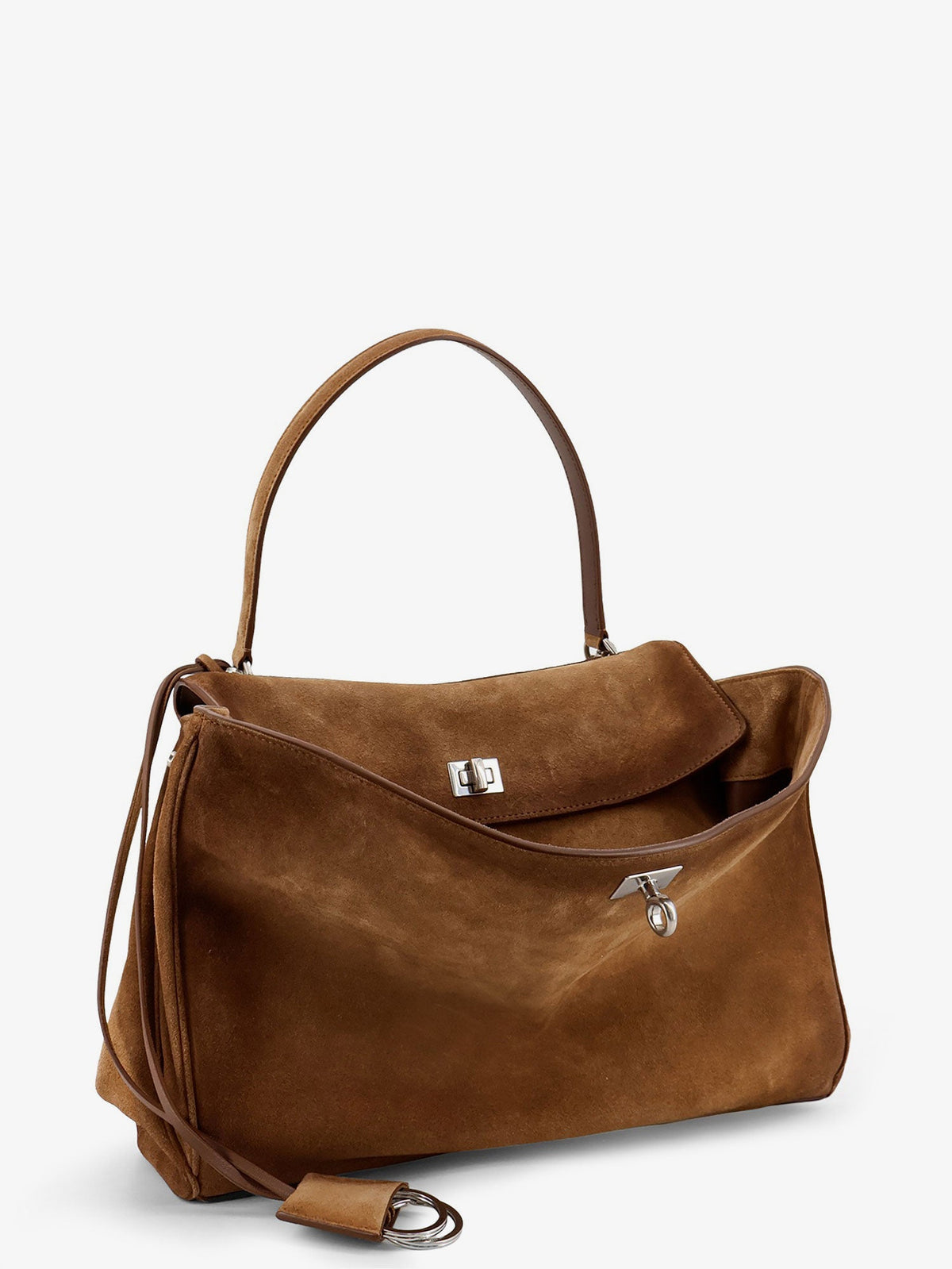 Balenciaga Rodeo M suede shoulder bag - Camel