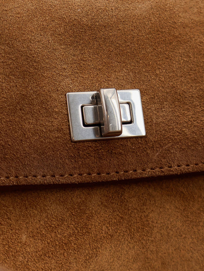 Balenciaga Rodeo M suede shoulder bag - Camel