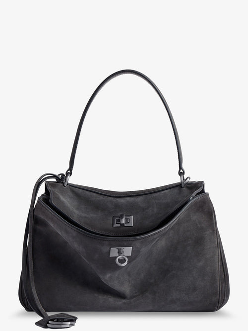 Balenciaga Rodeo S suede crossbody bag - Stormgrey