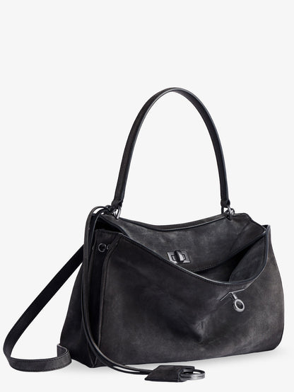 Balenciaga Rodeo S suede crossbody bag - Stormgrey