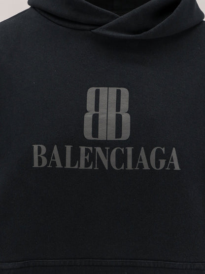 Balenciaga Cropped cotton sweatshirt - Faded Black