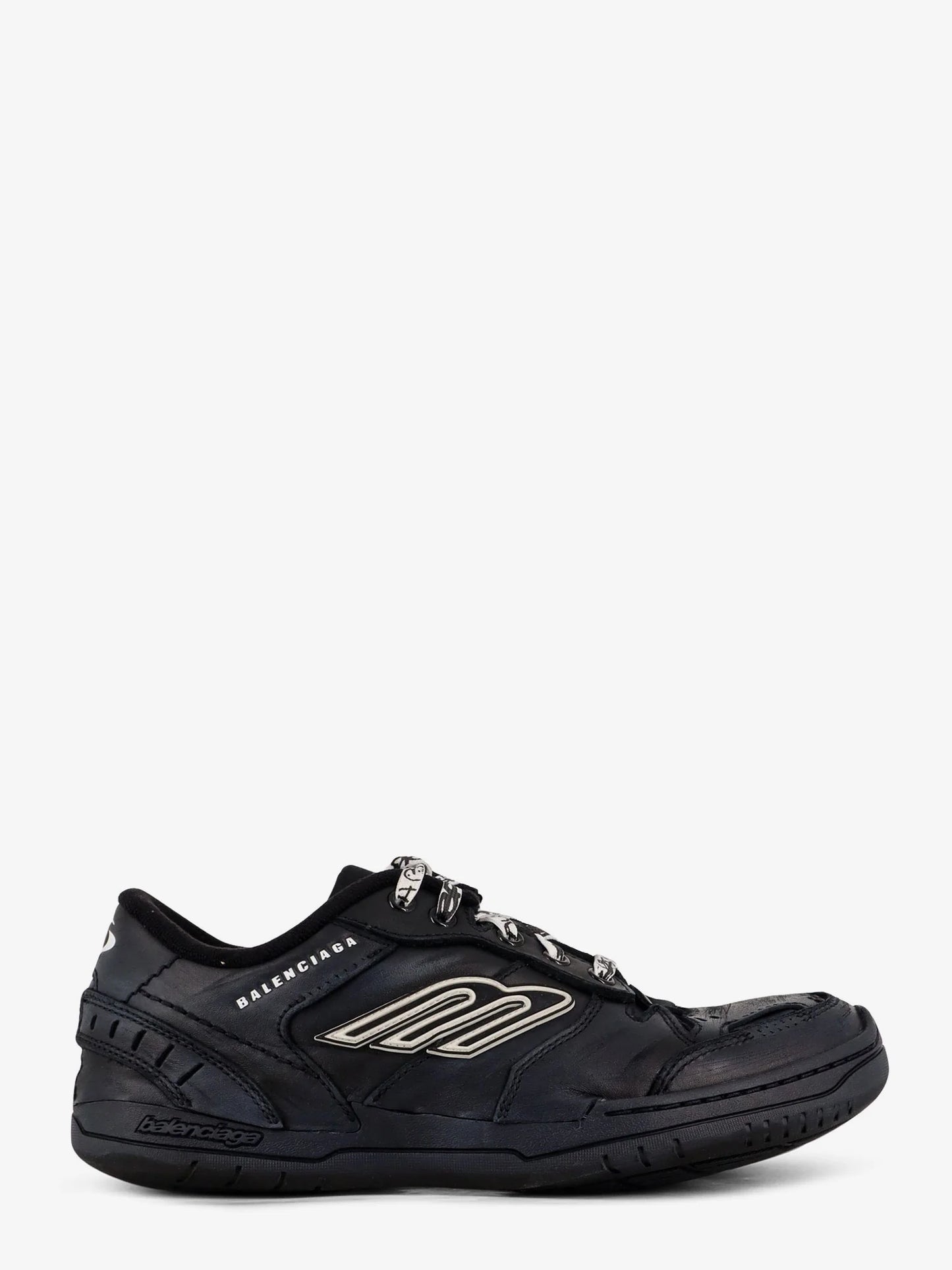 BALENCIAGA - Hamptons Worn-Out low-top leather sneakers