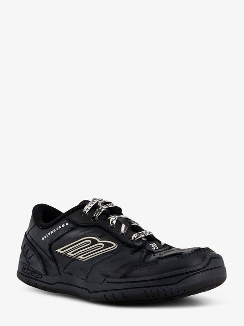 Balenciaga Hamptons Worn-Out low-top leather sneakers - Black