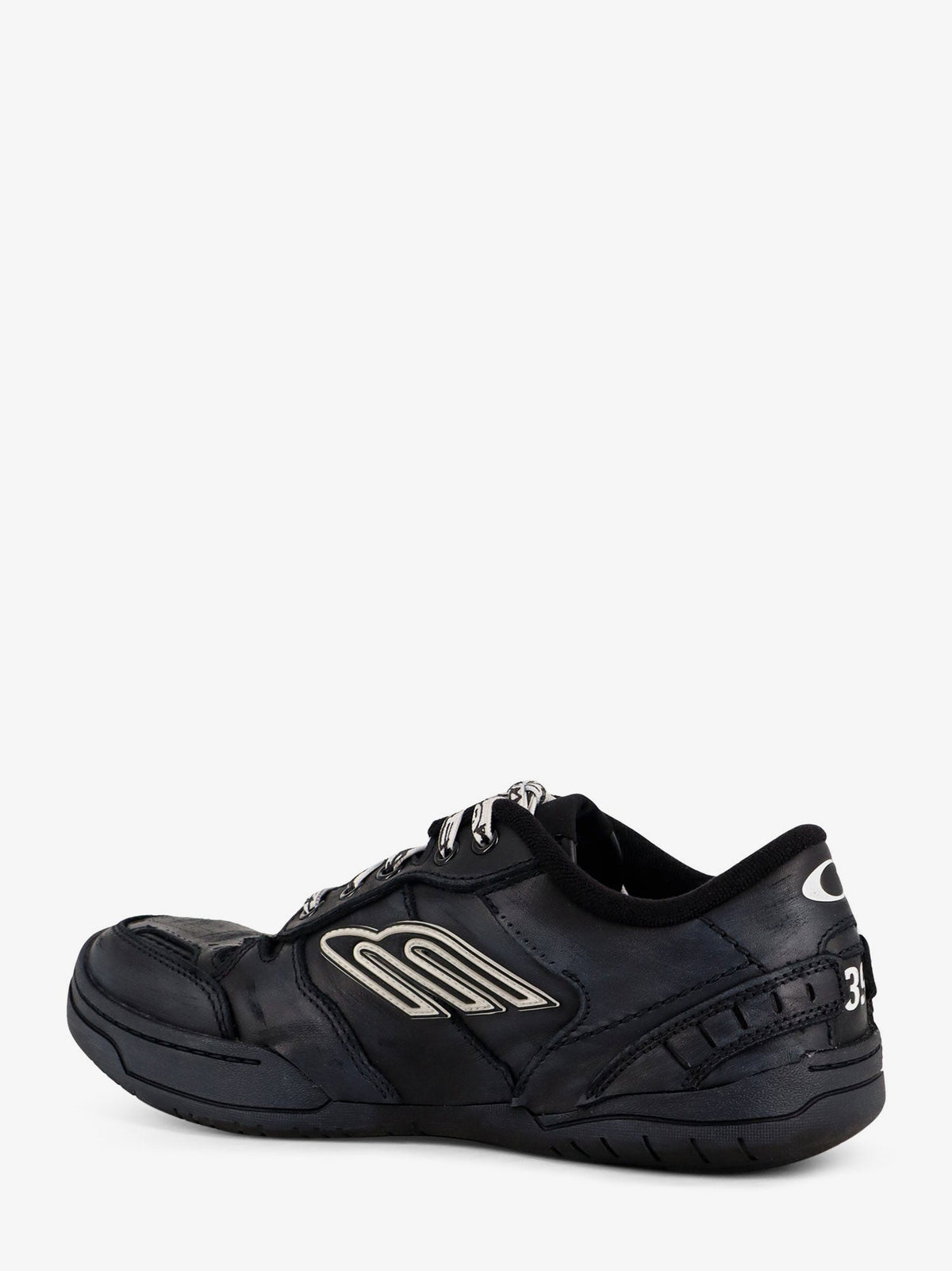 Balenciaga Hamptons Worn-Out low-top leather sneakers - Black