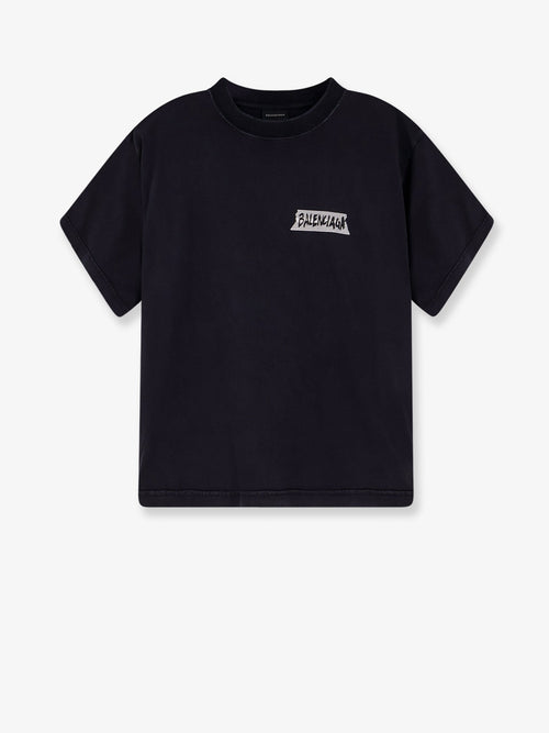 Balenciaga Used effect cotton t-shirt - Faded Washed Black