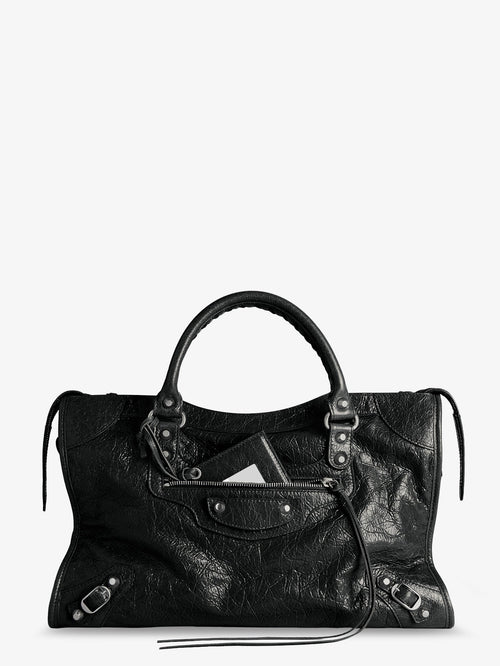 Balenciaga Le City M leather crossbody bag - Black
