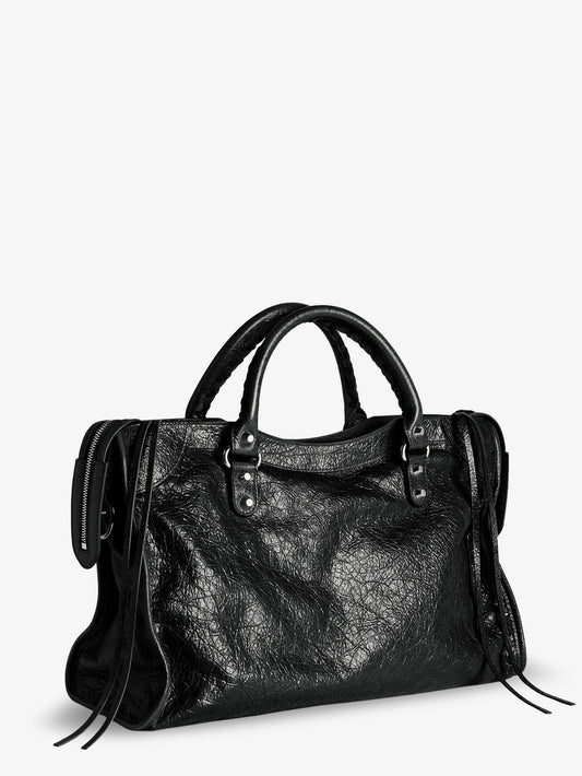 Balenciaga Le City M leather crossbody bag - Black