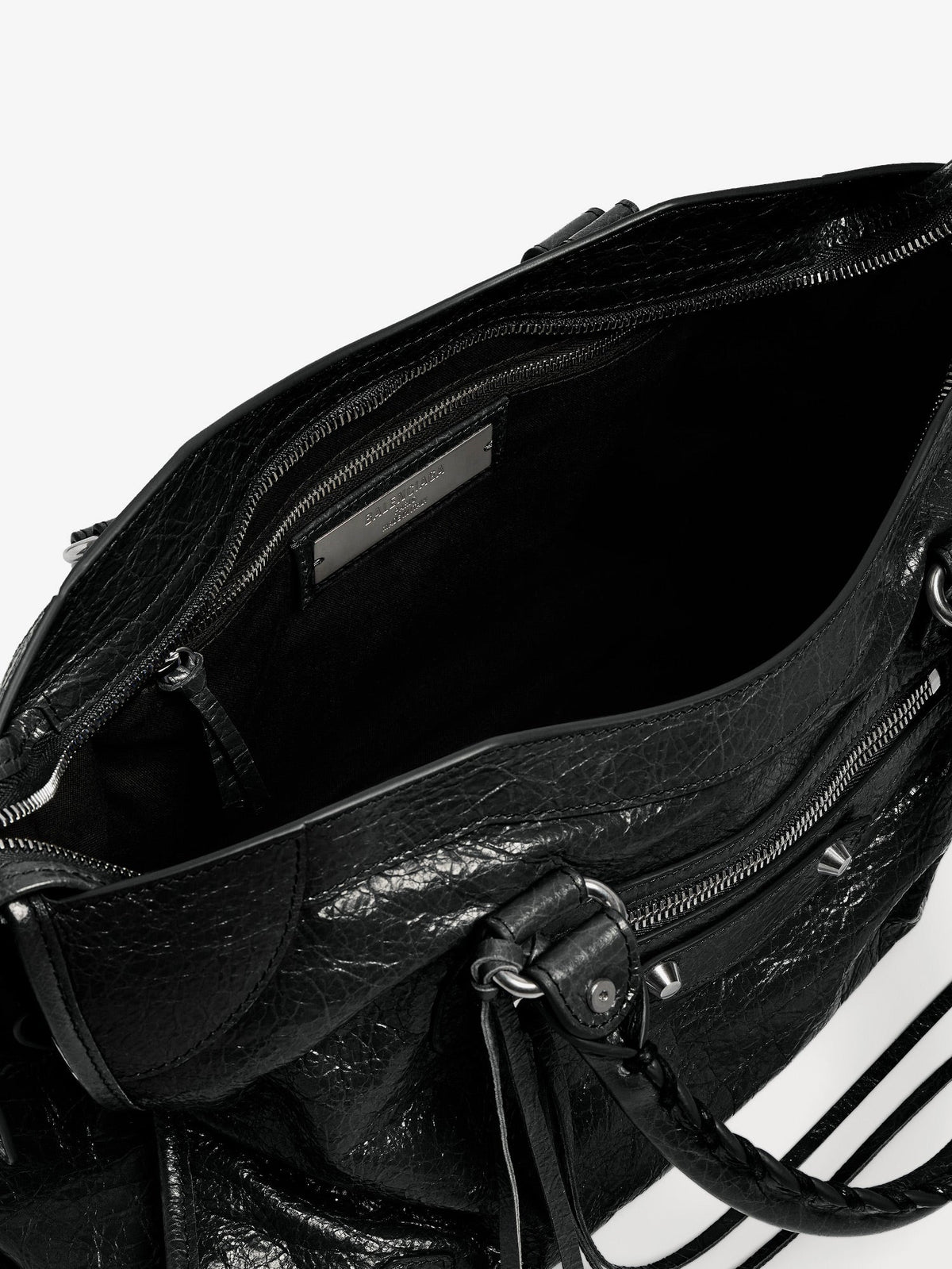 Balenciaga Le City M leather crossbody bag - Black
