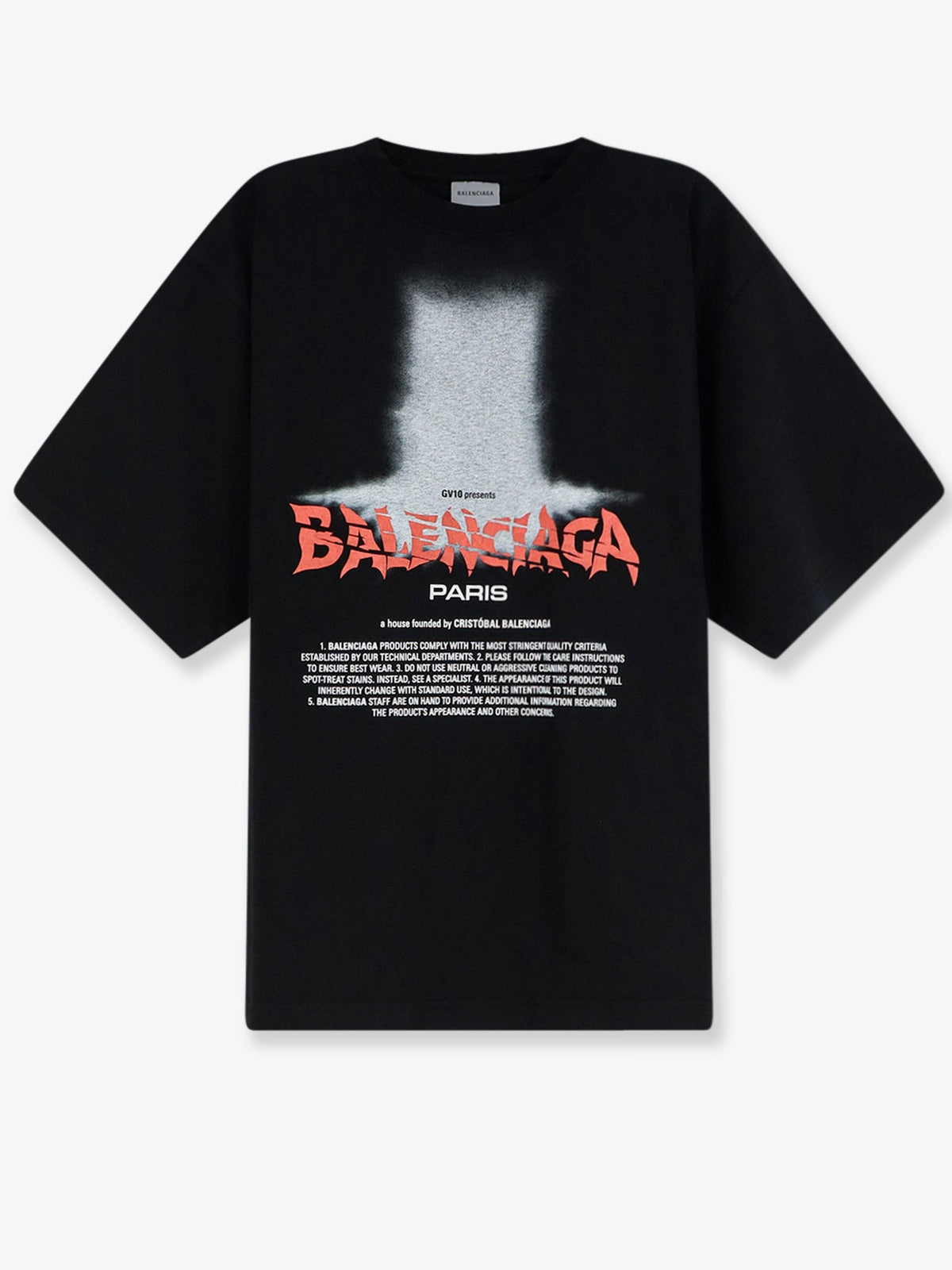 Balenciaga Cotton T-shirt with front logo print - Black