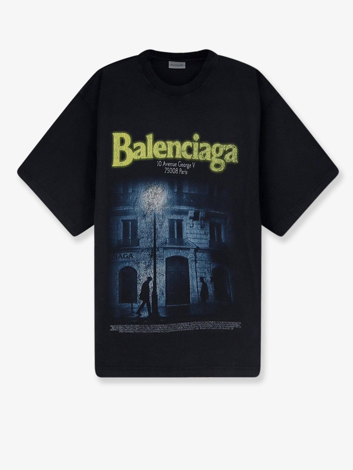Balenciaga Cotton T-shirt with front logo print - Fadedwashedblack