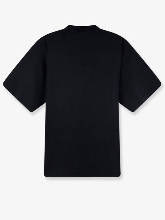 Balenciaga Cotton T-shirt with front logo print - Fadedwashedblack