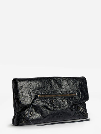 Balenciaga Le City leather clutch bag - Black