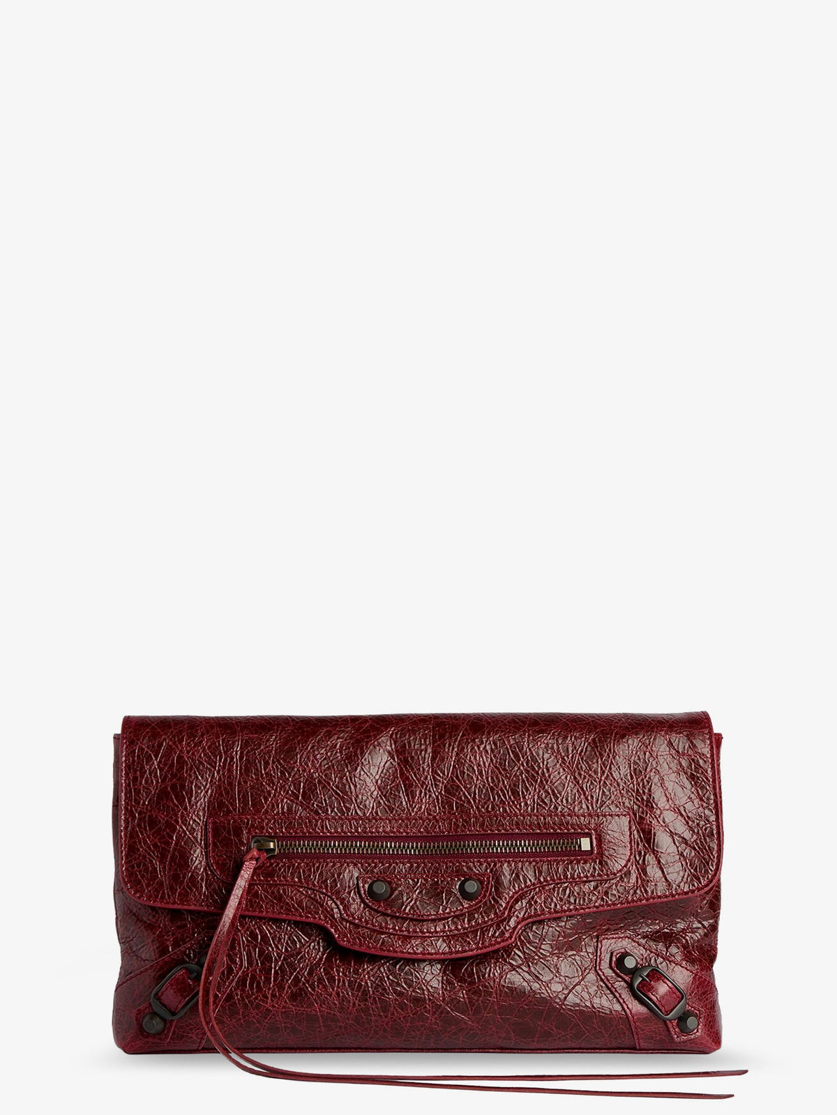 Balenciaga Le City leather clutch - Merlot