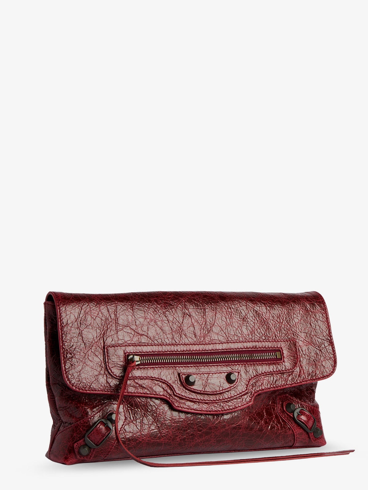 Balenciaga Le City leather clutch - Merlot