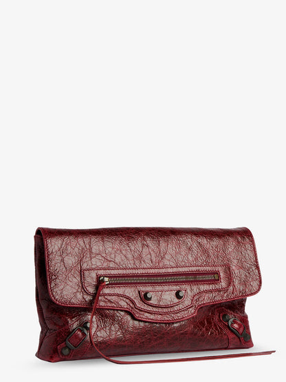 Balenciaga Le City leather clutch - Merlot
