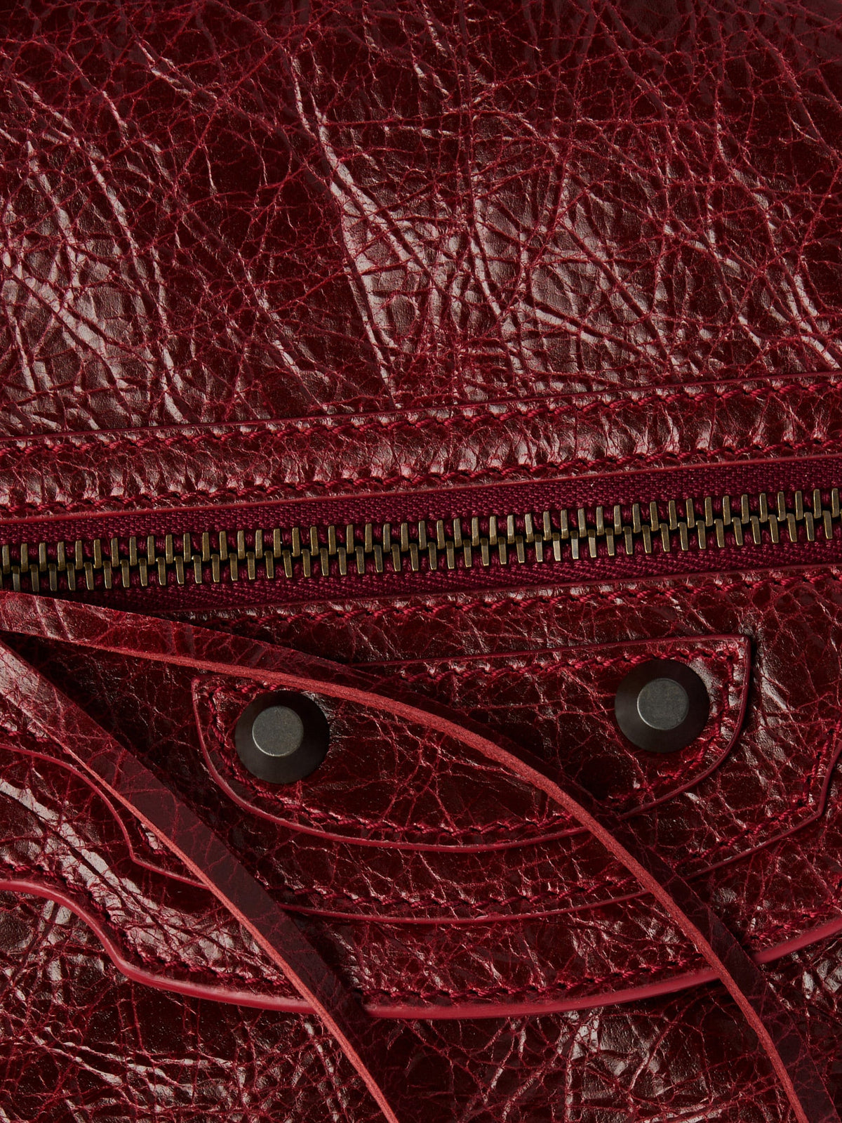 Balenciaga Le City leather clutch - Merlot