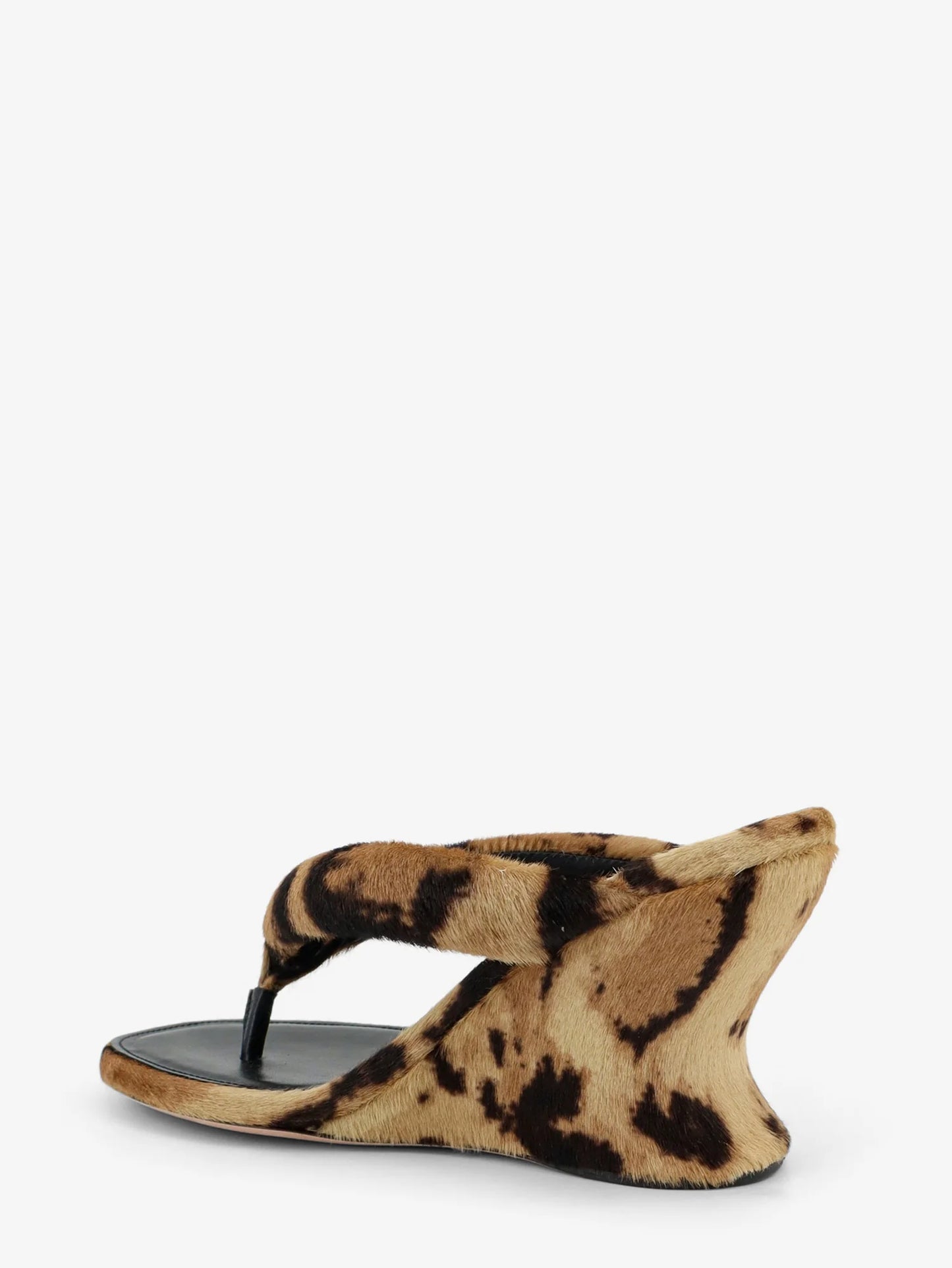 BALENCIAGA - Gaeta flip-flops with ponyskin wedge