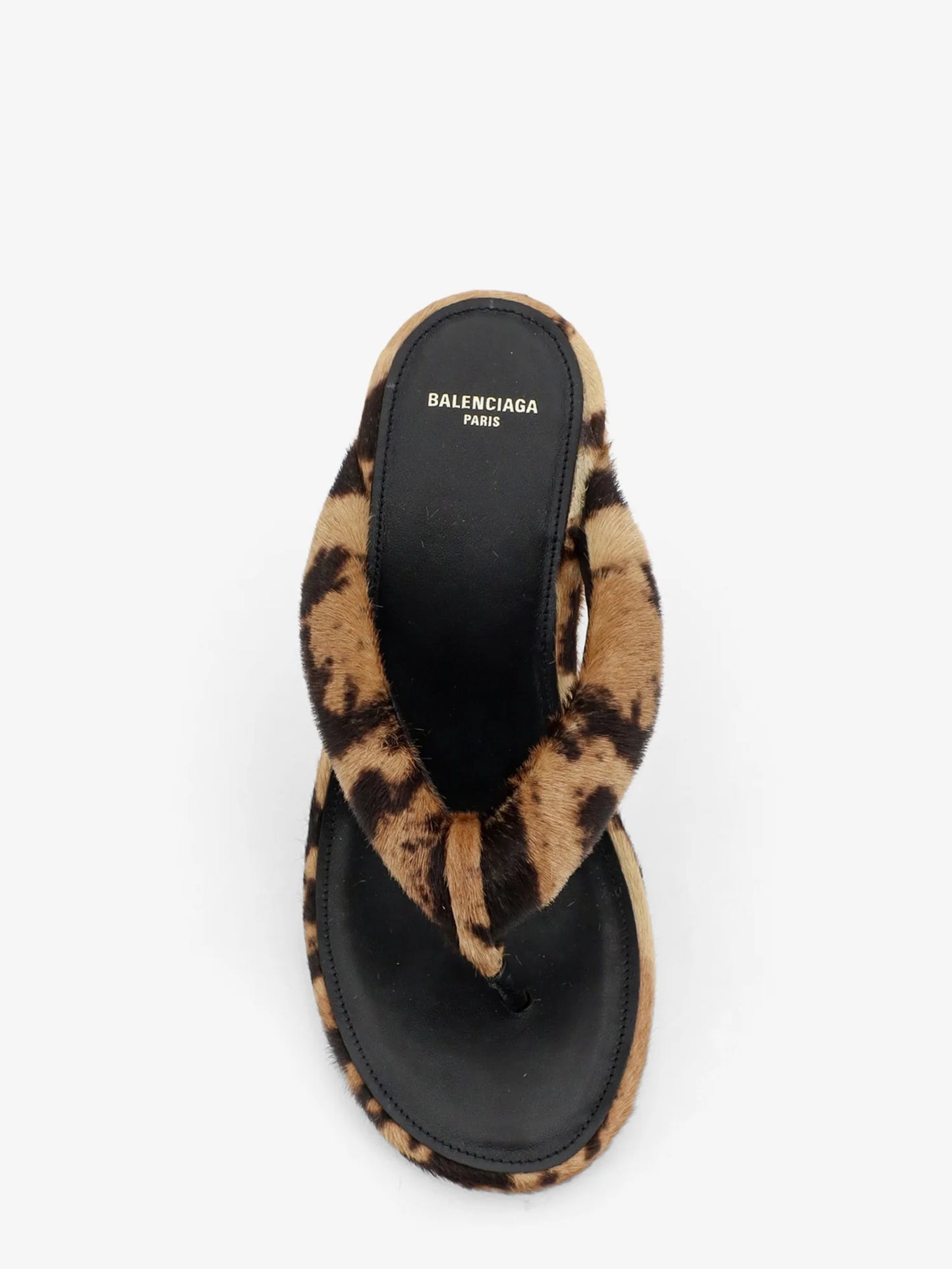 BALENCIAGA - Gaeta flip-flops with ponyskin wedge