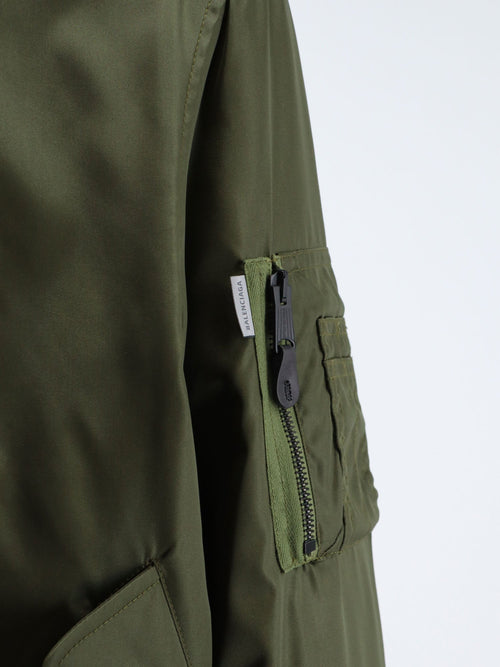 Balenciaga Nylon bomber with orange lining - Khaki