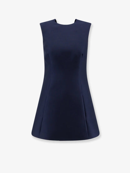 BALENCIAGA - A-line merino wool and silk blend short dress