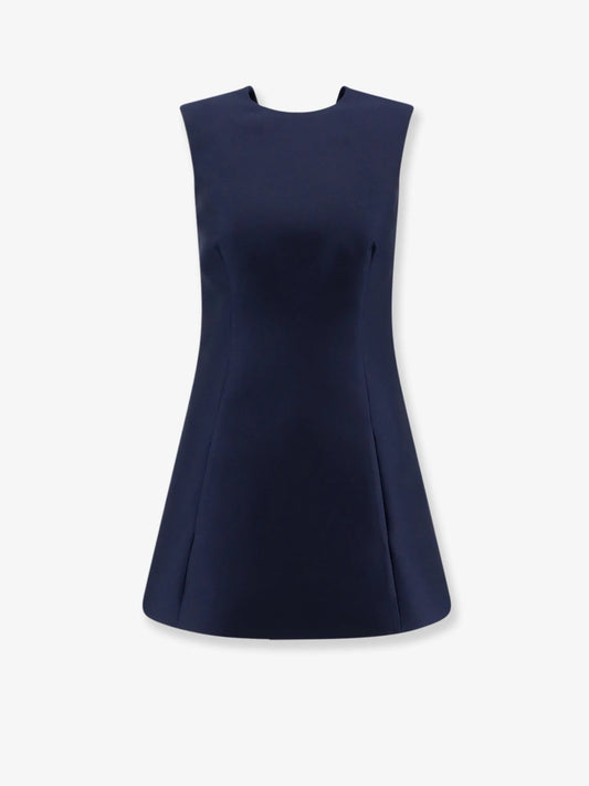 Balenciaga A Line Merino Wool And Silk Blend Short Dress