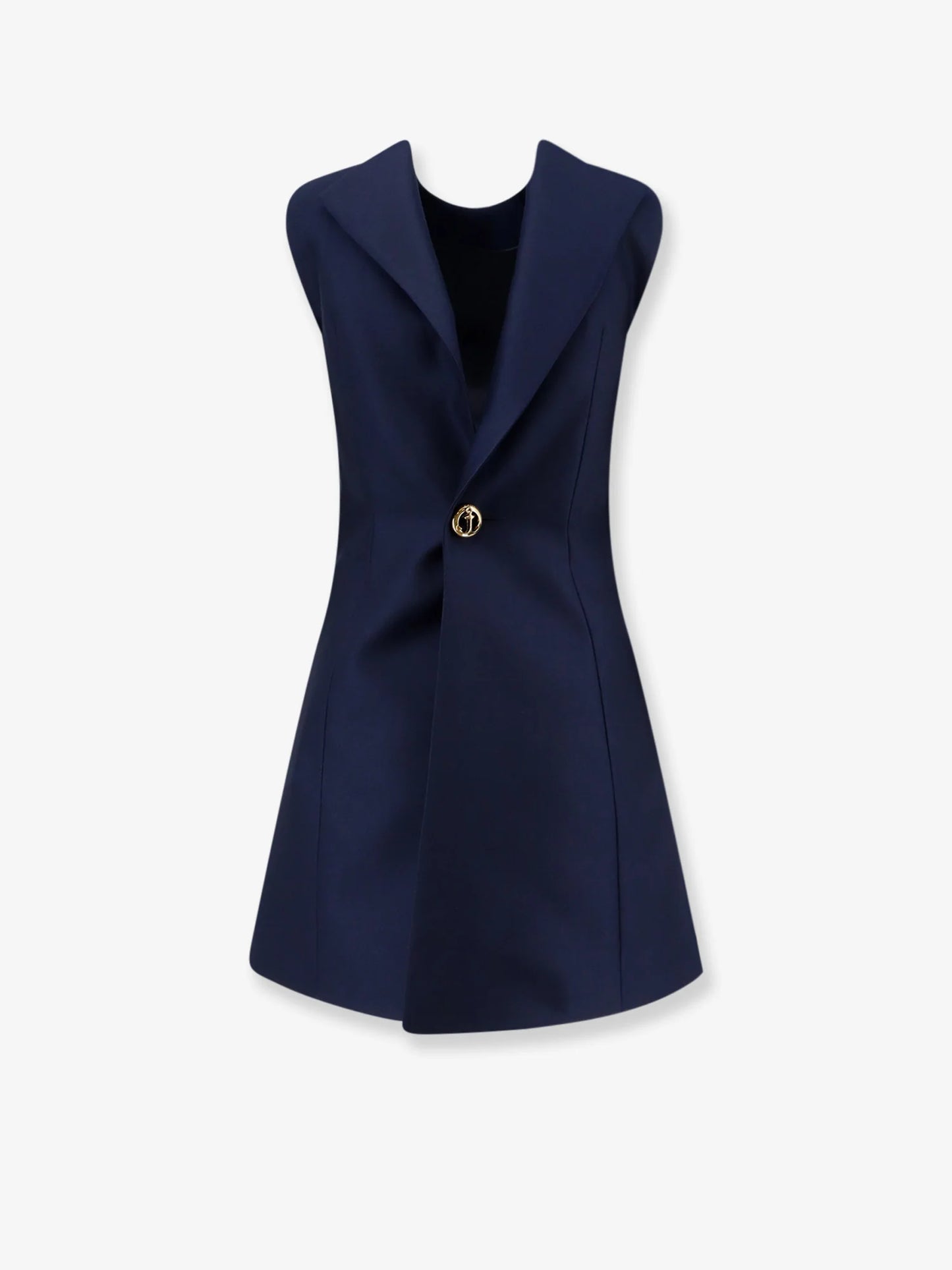 BALENCIAGA - A-line merino wool and silk blend short dress