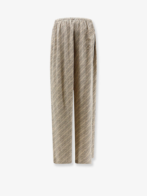 Balenciaga Monogram silk trousers - Beigeblack