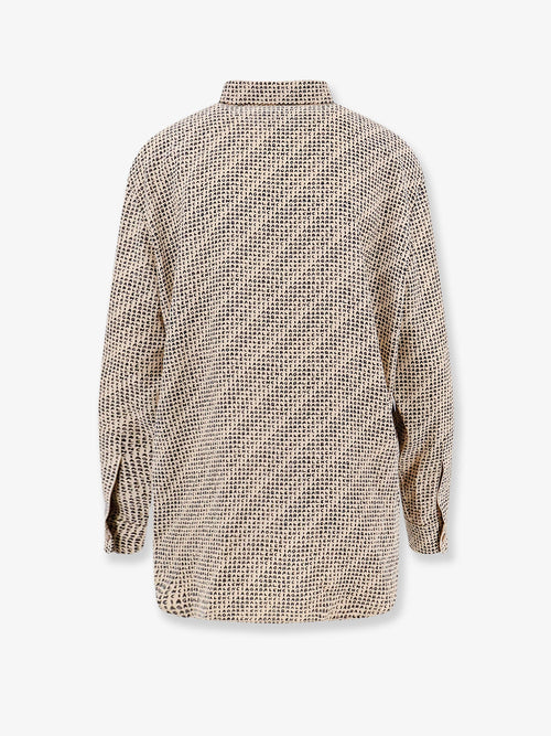 Balenciaga All Over Print Silk Shirt - Beigeblack