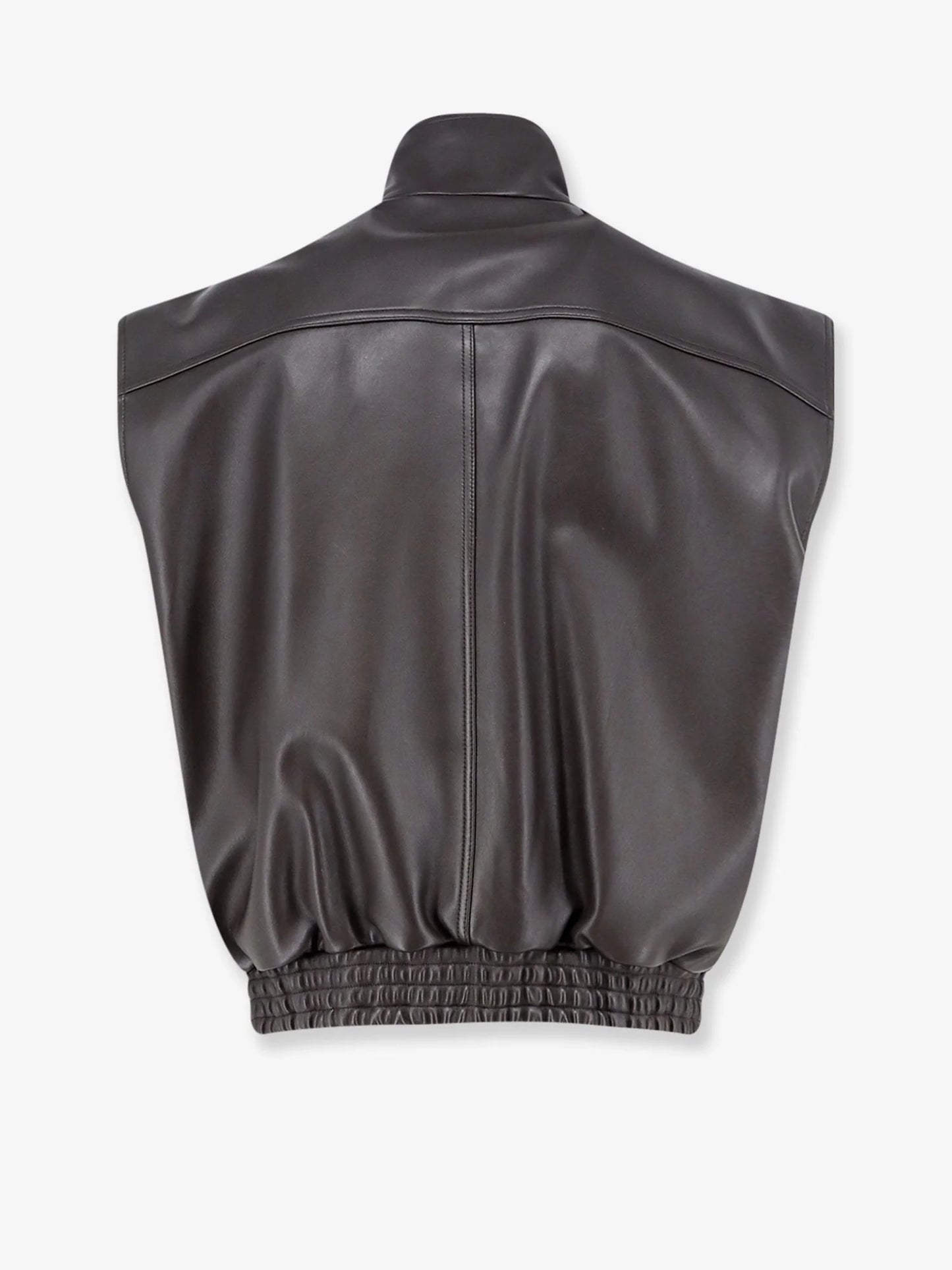 BALENCIAGA - Giubbino in pelle smanicato