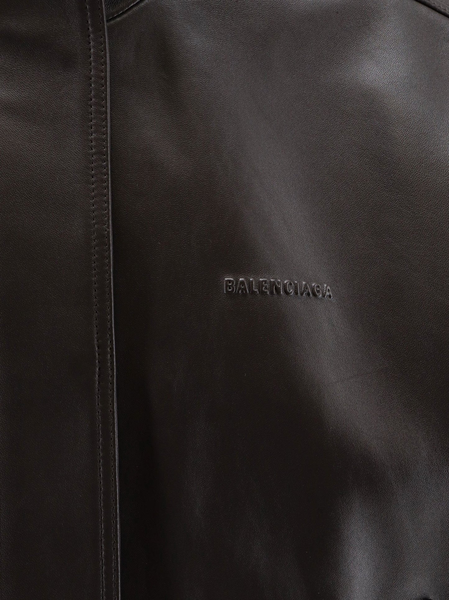 BALENCIAGA - Giubbino in pelle smanicato