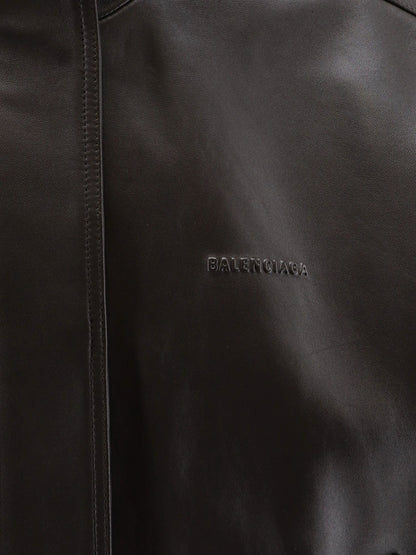 BALENCIAGA - Giubbino in pelle smanicato