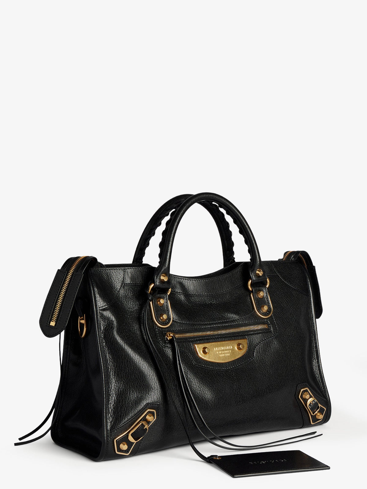 Balenciaga Le City Uptown leather handbag with stud detail - Black