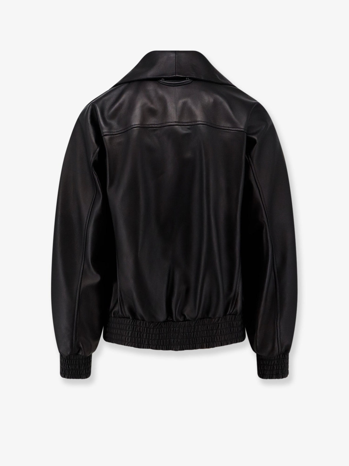 Balenciaga Leather jacket with Logo detail - Black