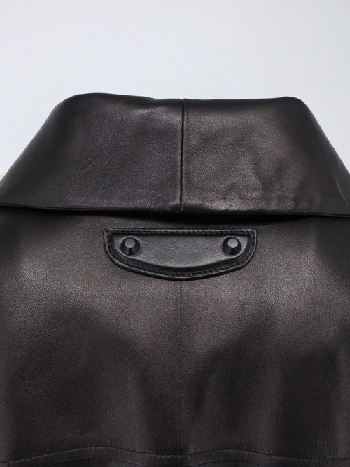 Balenciaga Leather jacket with Logo detail - Black