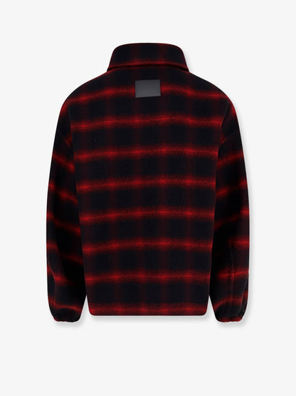 Balenciaga Slip-On madras wool jacket - Redblack