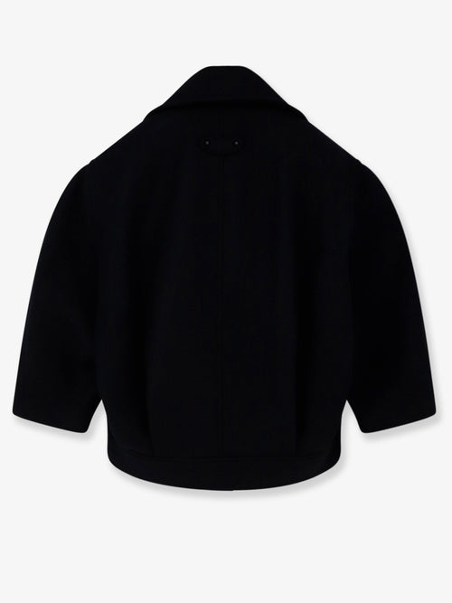 Balenciaga Compact double-wool cocoon peacoat - Black