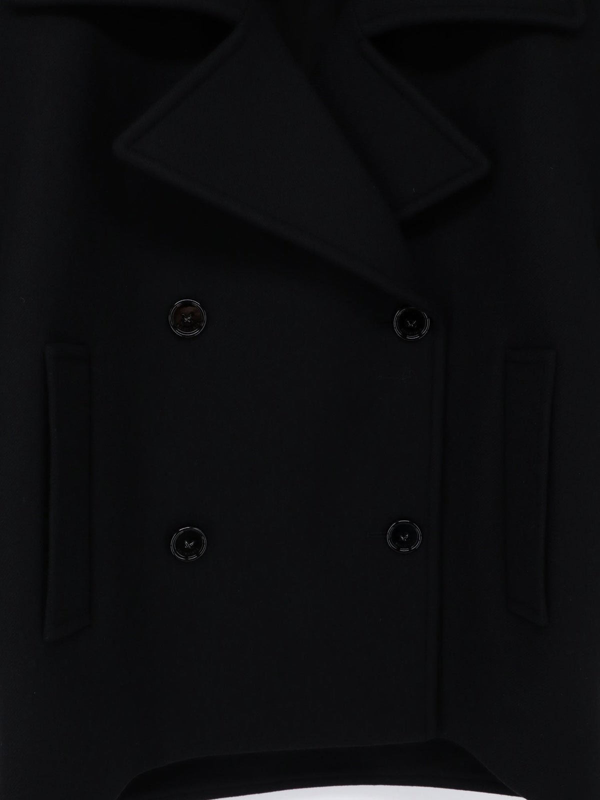 Balenciaga Compact double-wool cocoon peacoat - Black