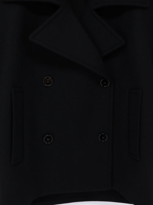 Balenciaga Compact double-wool cocoon peacoat - Black